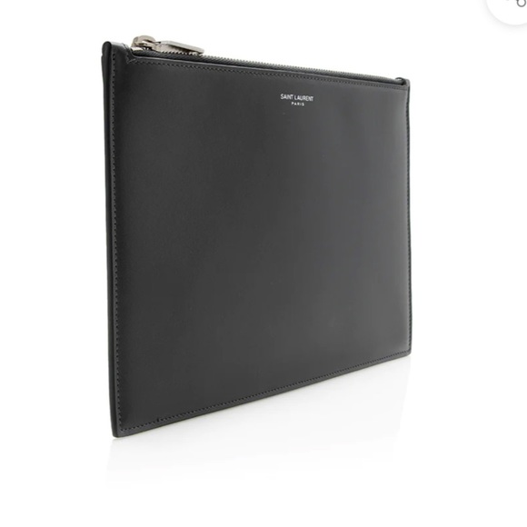 Saint Laurent Calfskin Small Zip Pouch Black Leather - Picture 6 of 6